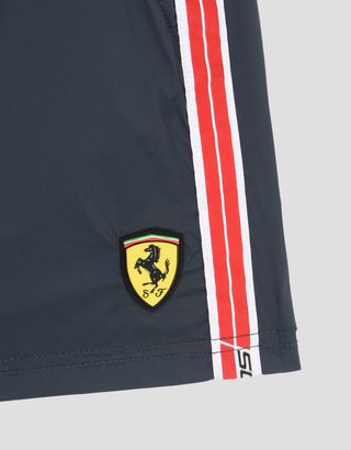 Scuderia Ferrari Online Store - Boys swimsuit with Scuderia Ferrari Icon Tape - Swimming Shorts