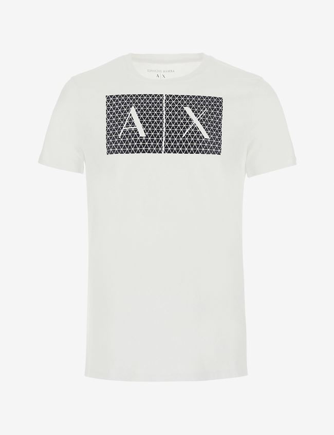 Armani Exchange T-Shirt Con Logo Bianco Cotone
