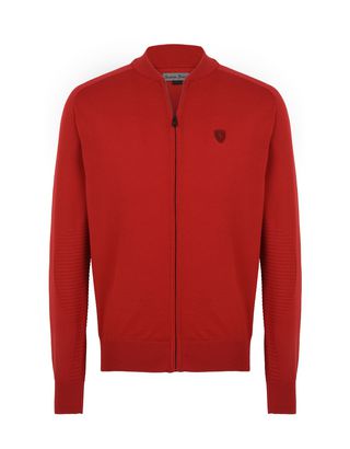 Scuderia Ferrari Online Store - Pull avec zip en fils de coton italien - Zip Jumper