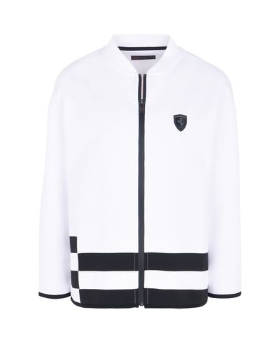 Scuderia Ferrari Online Store - 3/4 sleeve sweatshirt in scuba fabric - Zip Sweaters