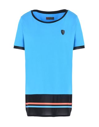 Scuderia Ferrari Online Store - Women's cotton T-shirt with perforated fabric inserts - Short Sleeve T-Shirts