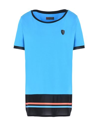 Scuderia Ferrari Online Store - Women's cotton T-shirt with perforated fabric inserts - Short Sleeve T-Shirts