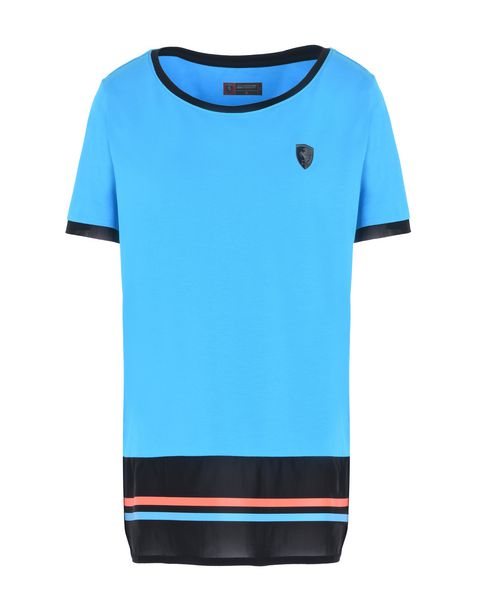 Scuderia Ferrari Online Store - Women's cotton T-shirt with perforated fabric inserts - Short Sleeve T-Shirts