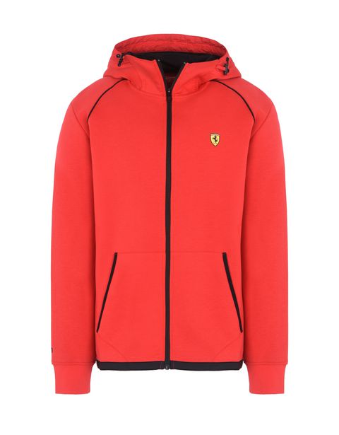 Scuderia Ferrari Online Store - Men's hooded sweatshirt in scuba fabric - Zip Hood Sweaters