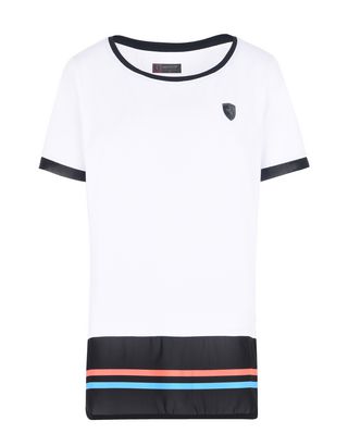 Scuderia Ferrari Online Store - Women's cotton T-shirt with perforated fabric inserts - Short Sleeve T-Shirts