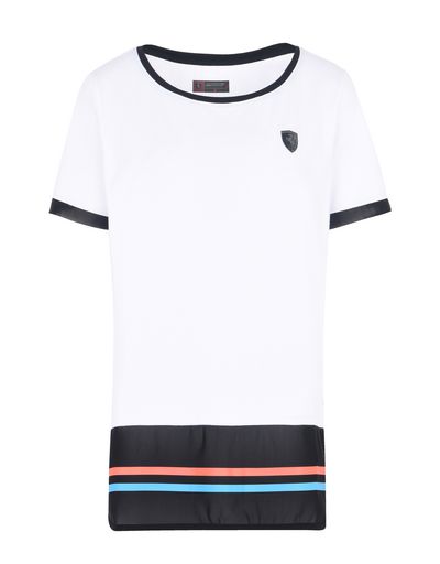 Scuderia Ferrari Online Store - Women's cotton T-shirt with perforated fabric inserts - Short Sleeve T-Shirts