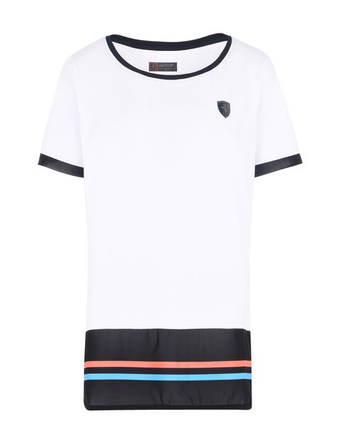 Scuderia Ferrari Online Store - Women's cotton T-shirt with perforated fabric inserts - Short Sleeve T-Shirts