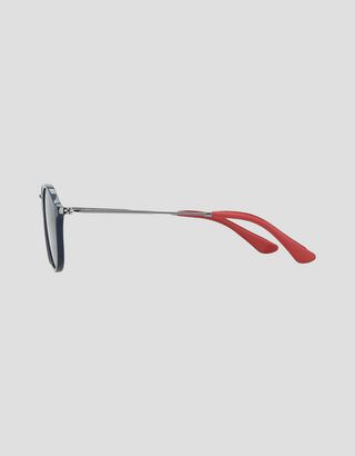 Scuderia Ferrari Online Store - Ray-Ban x Scuderia Ferrari Round Combo Gunmetal 0RB2447NM - Sunglasses