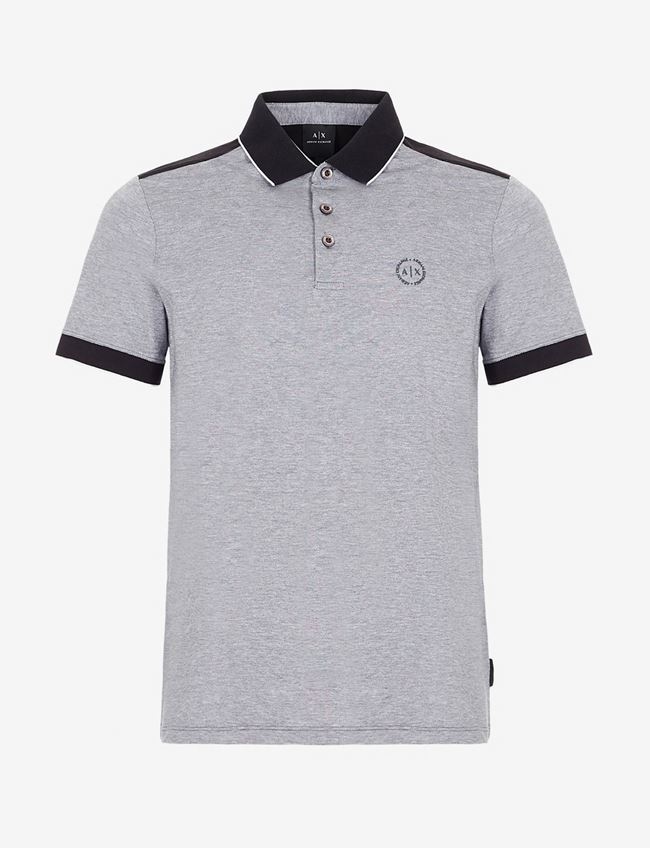 Armani Exchange Polo A Maniche Corte Nero Cotone