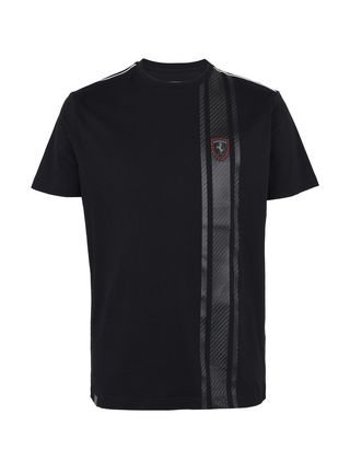 Scuderia Ferrari Online Store - Men's short-sleeve T-shirt with carbon fibre print - Short Sleeve T-Shirts