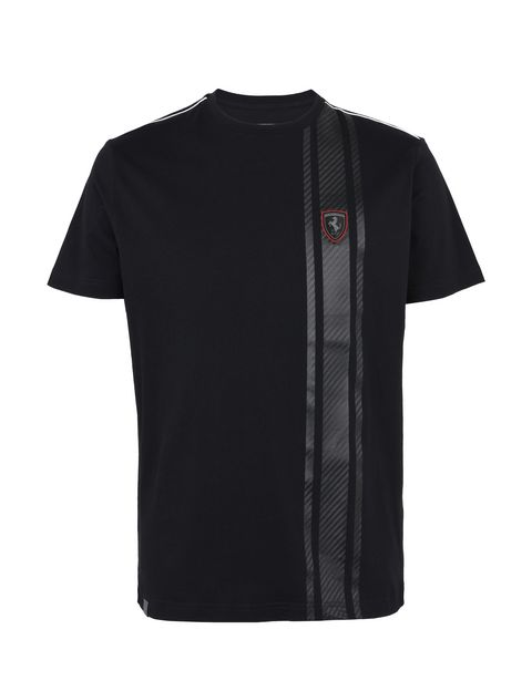 Scuderia Ferrari Online Store - Men's short-sleeve T-shirt with carbon fibre print - Short Sleeve T-Shirts