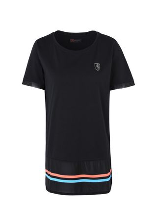 Scuderia Ferrari Online Store - Women's cotton T-shirt with perforated fabric inserts - Short Sleeve T-Shirts