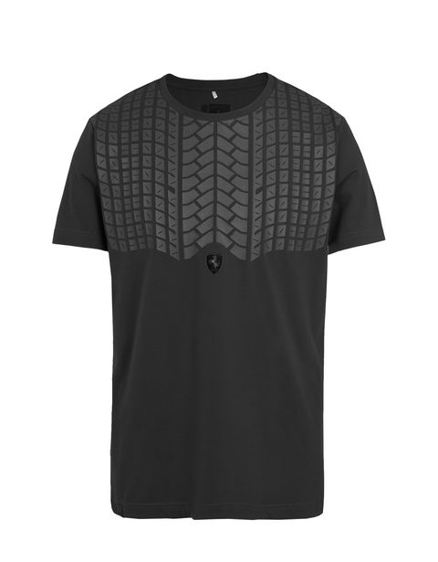 Scuderia Ferrari Online Store - Men's short-sleeve T-shirt with rubberized print - Short Sleeve T-Shirts