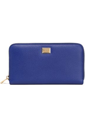 DOLCE & GABBANA WOMAN TEXTURED-LEATHER WALLET ROYAL BLUE,US 14693524283289411