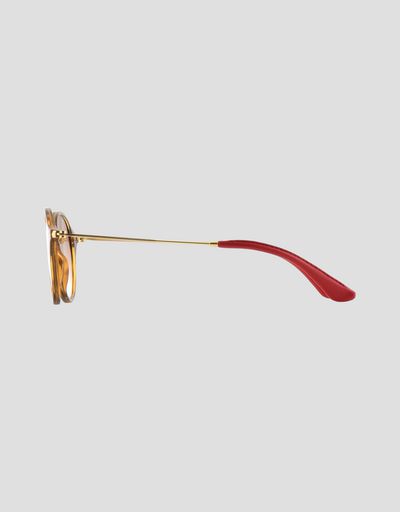 Scuderia Ferrari Online Store - Ray-Ban x Scuderia Ferrari Round Combo Tortoise 0RB2447NM - Sunglasses