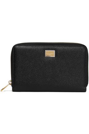 DOLCE & GABBANA WOMAN TEXTURED-LEATHER WALLET BLACK,US 14693524283323998