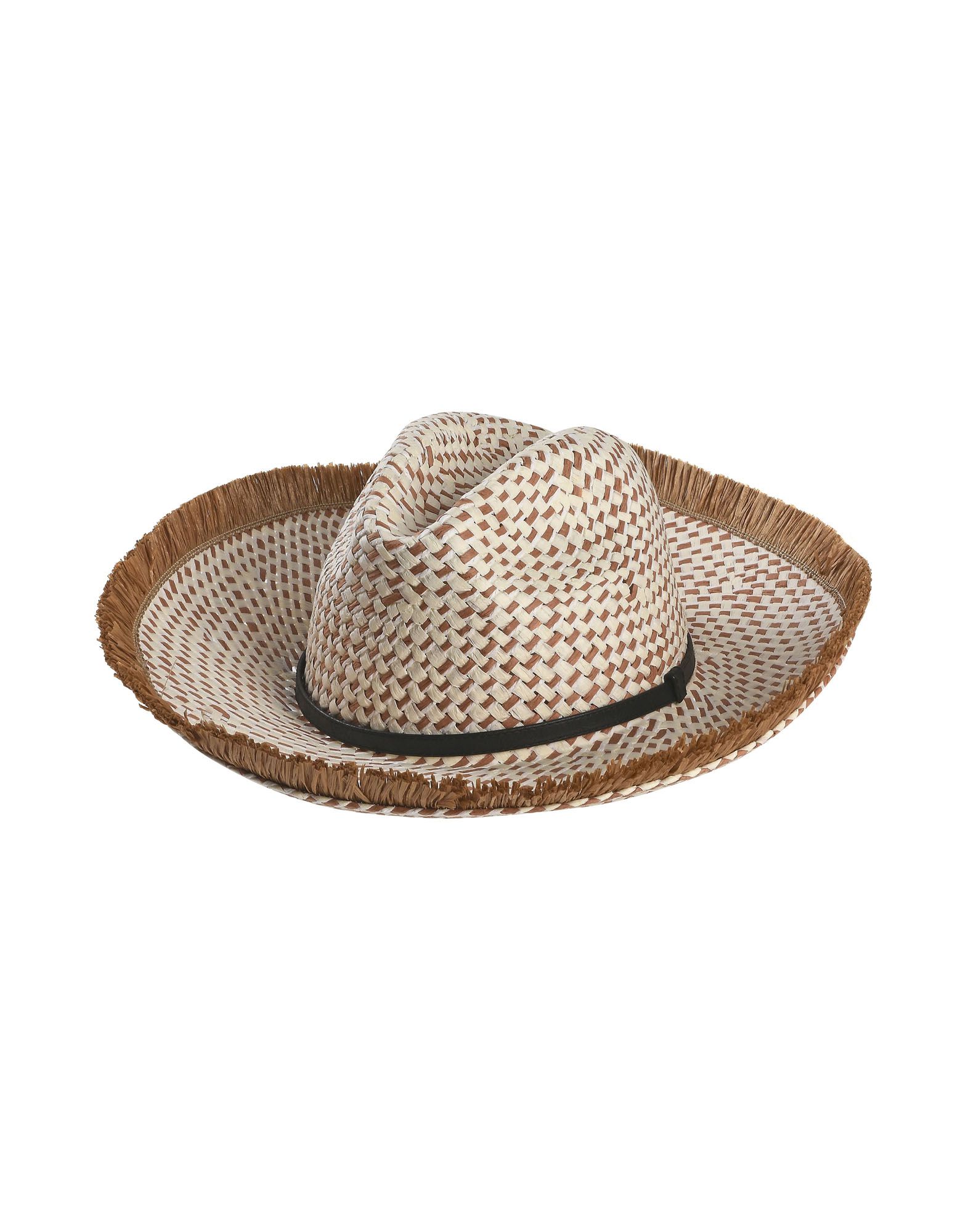 《送料無料》HELENE BERMAN London レディース 帽子 ライトブラウン 55 指定外繊維（紙） 100% / ラフィア FEDORA WITH FRINGE