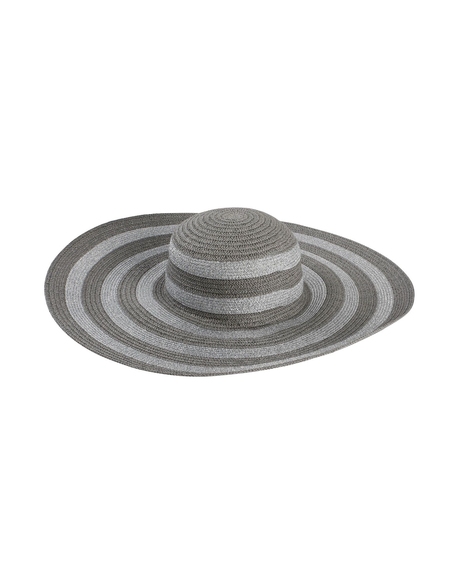 《送料無料》HELENE BERMAN London レディース 帽子 グレー 55 指定外繊維（紙） 100% METALLIC STRIPE FLOPPY HAT