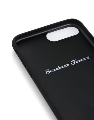 Scuderia Ferrari Online Store - Black leather case for iPhone 7 Plus and iPhone 8 Plus - Cover&Other Small Leather Good
