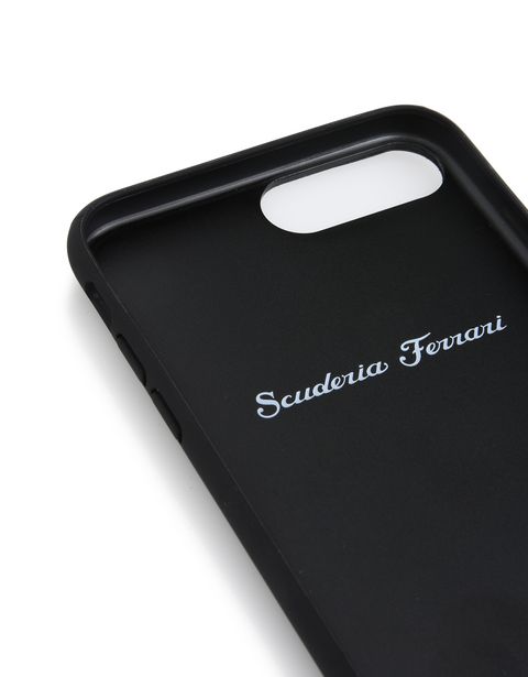 Scuderia Ferrari Online Store - Coque en cuir noir pour iPhone 7 Plus et iPhone 8 Plus - Cover&Other Small Leather Good