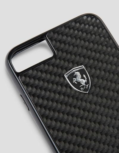 Scuderia Ferrari Online Store - Genuine black carbon fibre cover for iPhone 8 - Cover&Other Small Leather Good