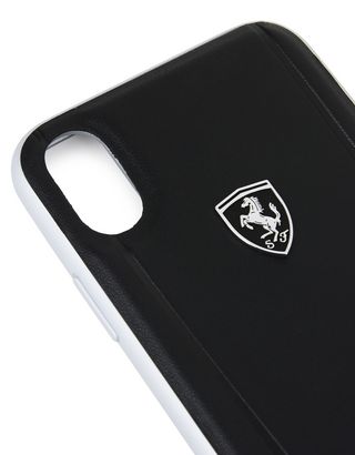 Scuderia Ferrari Online Store - Black leather and aluminum case for iPhone X - Cover&Other Small Leather Good