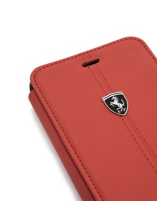 Scuderia Ferrari Online Store - Red leather bi-fold case for iPhone 7 Plus and iPhone 8 Plus - Cover&Other Small Leather Good