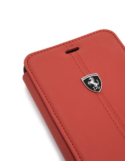 Scuderia Ferrari Online Store - Bifold-Cover aus rotem Leder für iPhone 7 Plus und iPhone 8 Plus - Cover&Other Small Leather Good