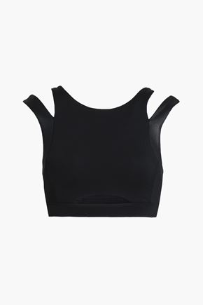 PURITY ACTIVE CUTOUT COATED STRETCH SPORTS BRA,3074457345618725428