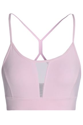 PURITY ACTIVE WOMAN MESH-PANELED STRETCH SPORTS BRA BABY PINK,GB 14693524283569318
