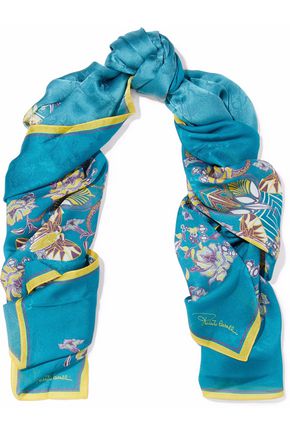 ROBERTO CAVALLI Printed silk-jacquard scarf,US 14693524283583134