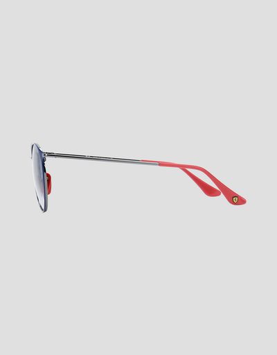 Scuderia Ferrari Online Store - Ray-Ban x Scuderia Ferrari RB3602M blue and gunmetal sunglasses - Sunglasses