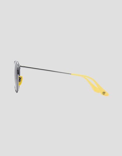 Scuderia Ferrari Online Store - Ray-Ban x Scuderia Ferrari RB3602M gray and gunmetal sunglasses - Sunglasses