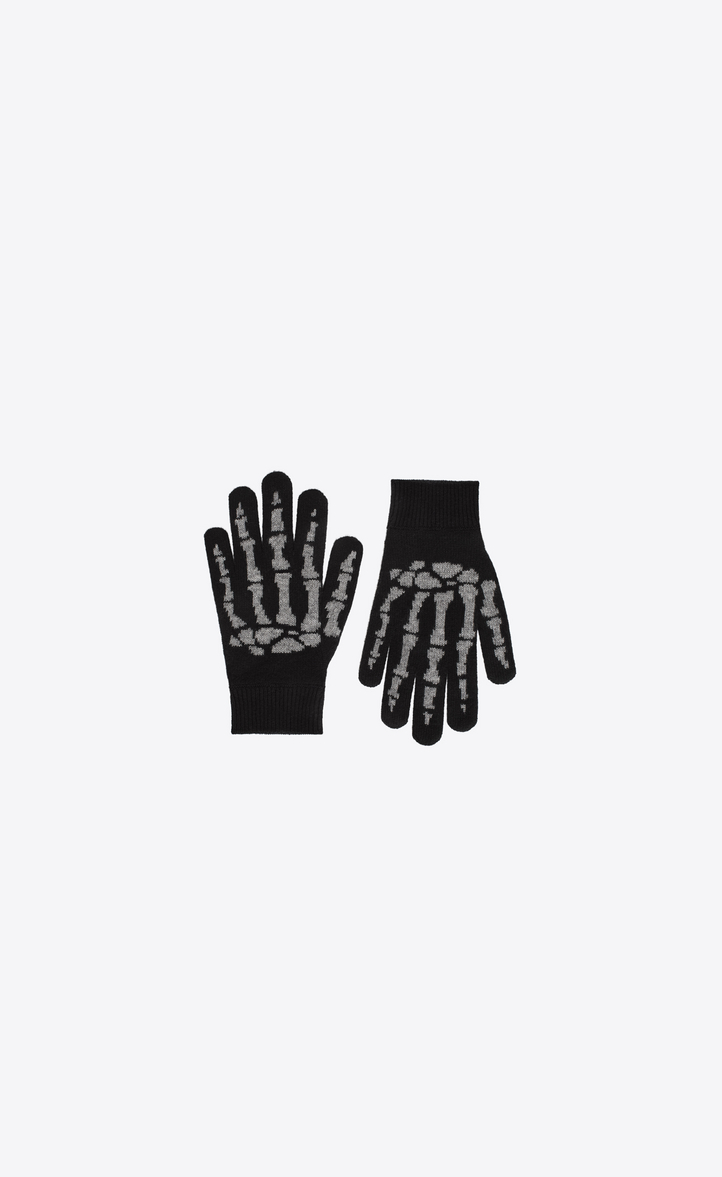 saint laurent skeleton gloves