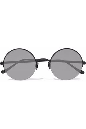 Sunday Somewhere Sunglasses SUNDAY SOMEWHERE WOMAN RAINE ROUND-FRAME METAL MIRRORED SUNGLASSES DARK GRAY