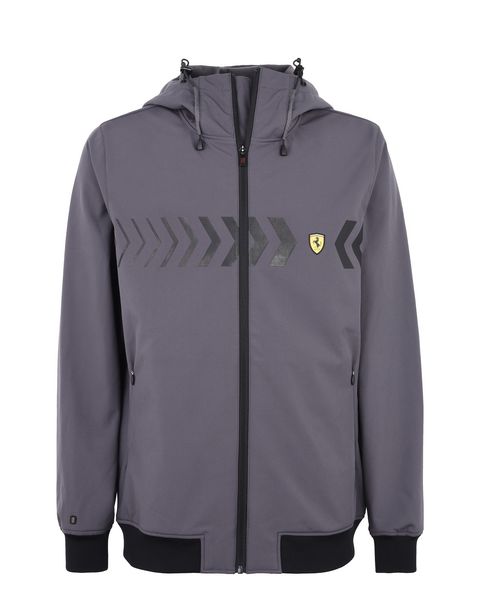 Scuderia Ferrari Online Store - Men’s hooded softshell jacket - Bombers & Track Jackets