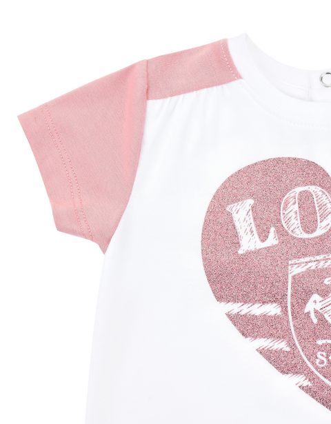 Scuderia Ferrari Online Store - Two-colour infant girl T-shirt with short sleeves - Short Sleeve T-Shirts