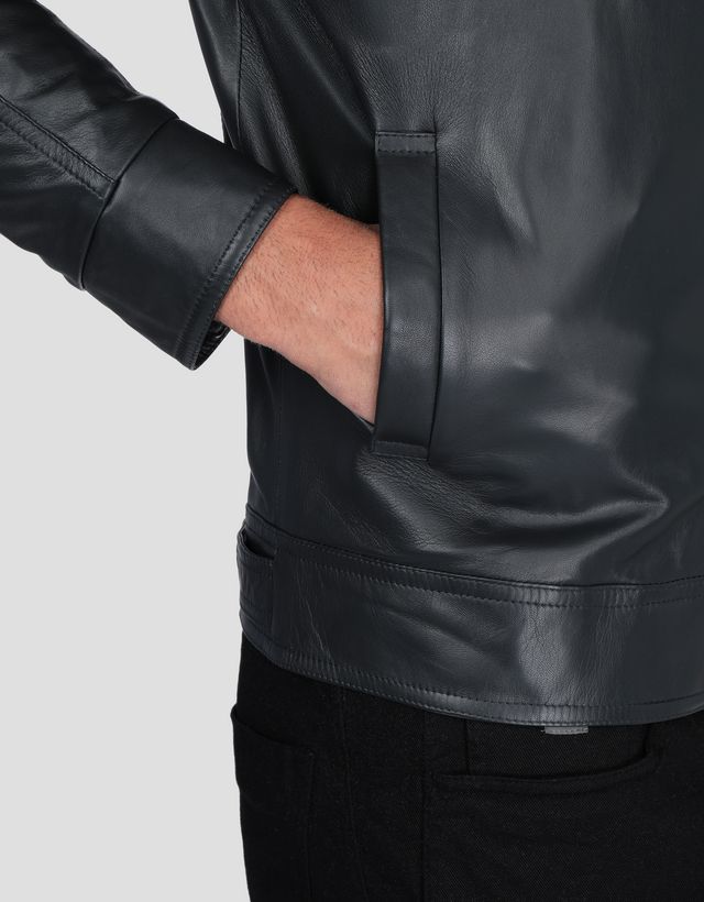 Scuderia Ferrari Online Store - Men's jacket in lambskin nappa leather - Leather Jackets