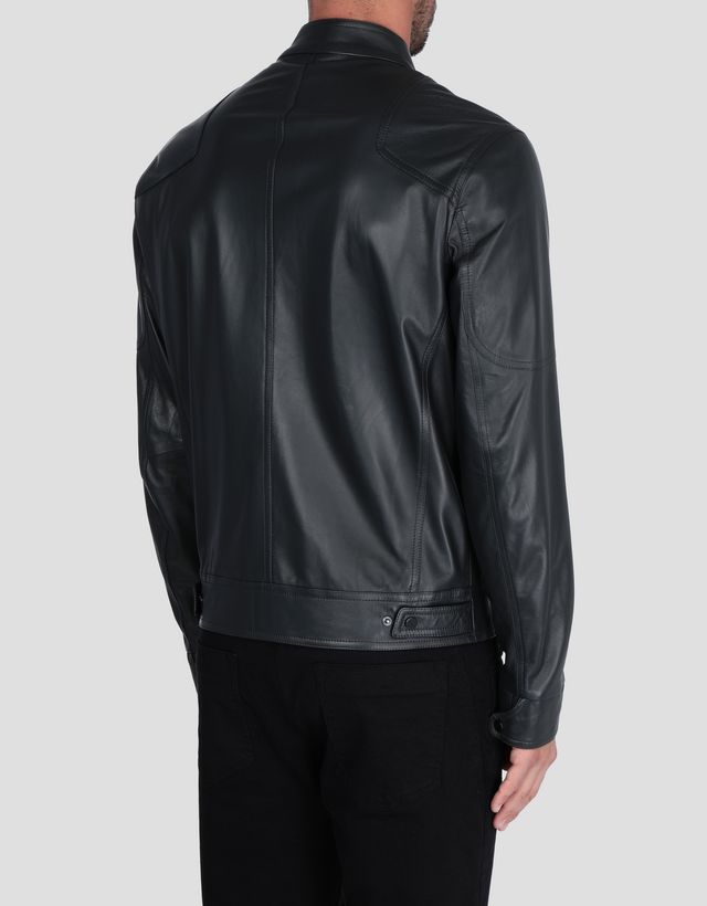 Scuderia Ferrari Online Store - Men's jacket in lambskin nappa leather - Leather Jackets