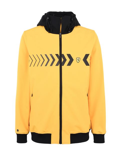 Scuderia Ferrari Online Store - Men’s hooded softshell jacket - Bombers & Track Jackets