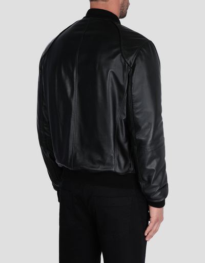 Scuderia Ferrari Online Store - メンズ ラムスキンナッパレザーボンバージャケット パッド入り - レザージャケット