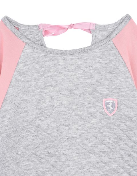 Scuderia Ferrari Online Store - Women’s long-sleeved T-shirt with <i>Icon Tape</i> on the sides - Crew Neck Sweaters