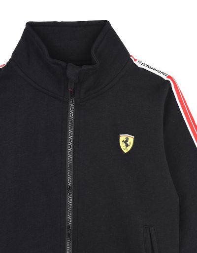 Scuderia Ferrari Online Store - Children’s cotton sweatshirt with <i>Icon Tape</i> - Zip Sweaters