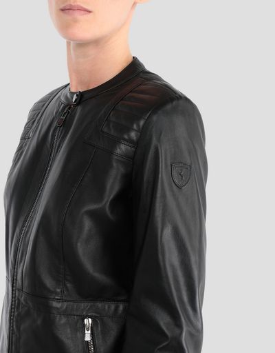 Giacca donna in nappa di agnello con colletto da pilota