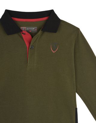 Scuderia Ferrari Online Store - Children’s polo shirt in cotton pique - Long Sleeve Polos