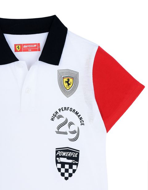 Scuderia Ferrari Online Store - Children's cotton jersey polo shirt - Short Sleeve Polos