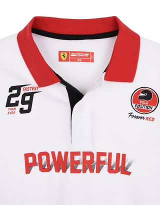 Scuderia Ferrari Online Store - Children's jersey polo shirt with prints and patches - Short Sleeve Polos