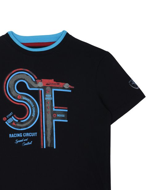 Scuderia Ferrari Online Store - Children's T-shirt with racing circuit print - Short Sleeve T-Shirts