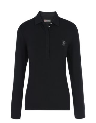 Scuderia Ferrari Online Store - Boys’ polo shirt in cotton piquet - Long Sleeve Polos
