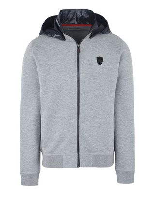 Scuderia Ferrari Online Store - Men’s sweater with removable hood - Zip Hood Sweaters